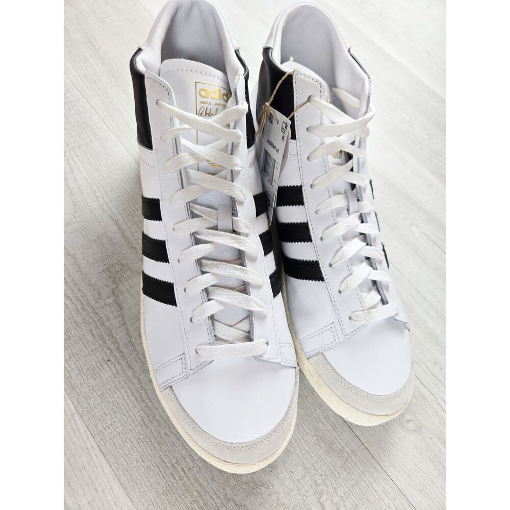 adidas Originals Abdul-Jabbar Hi White Core Black High Top Shoes Mens 14 NWT